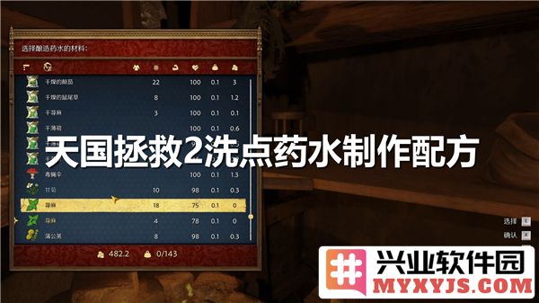 《天国拯救2》之洗点药水制作，重置技能点之秘方详解