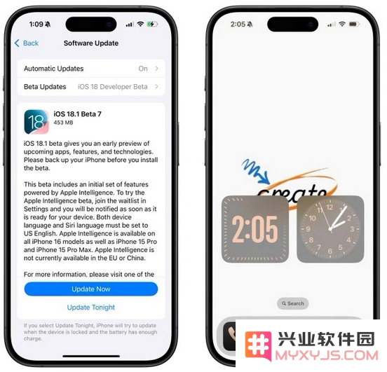 iOS 18.1 beta 7版本发布：全新小组件设计与AI智能功能更新