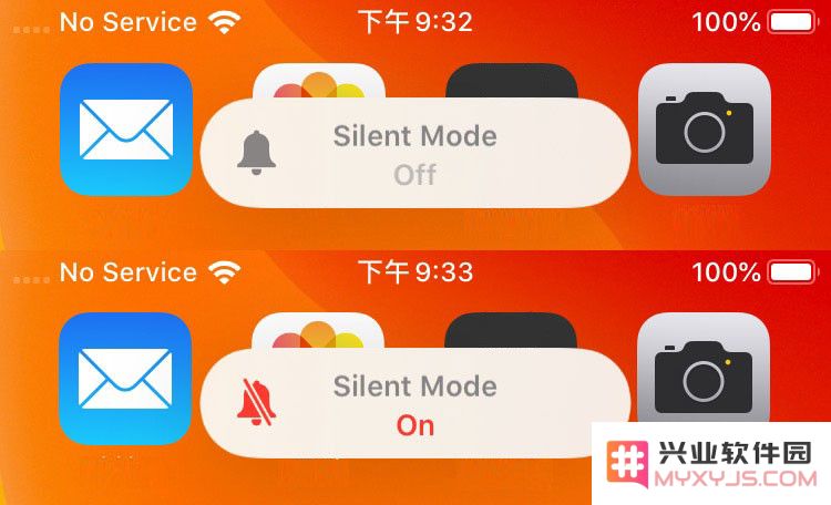 iOS 13 更新了静音模式图标，增强了提示的可见性与识别度
