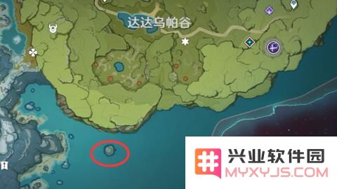 原神开局小岛在地图哪个位置