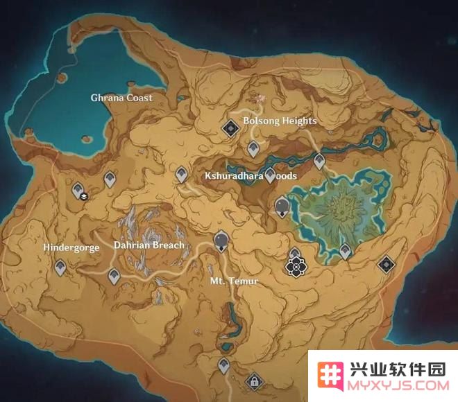 原神开局小岛在地图哪个位置