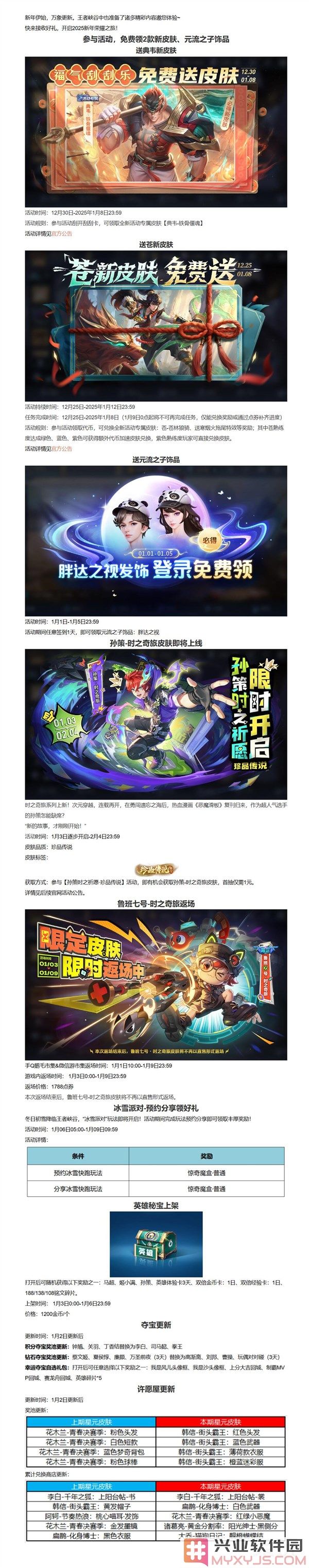 在王者峡谷开启新年新局，2025年好礼大派送，等君来战！