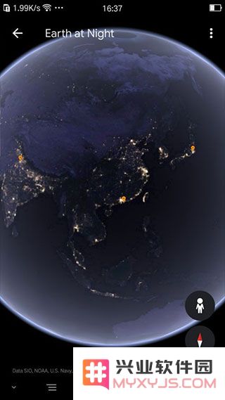 手机谷歌地球的夜景模式教程