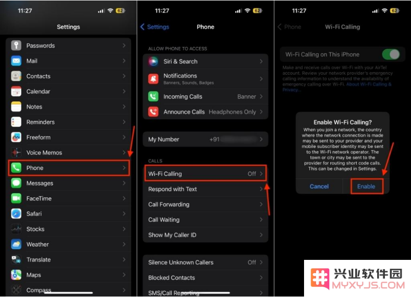 苹果iPhone 15如何打开Wi-Fi通话？