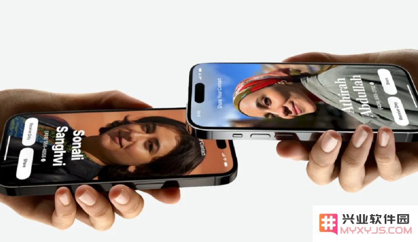 iOS 17 如何通过“碰一碰”分享个人名片？