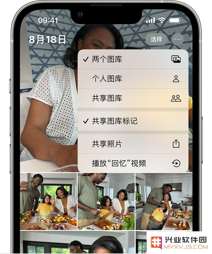 如何在 iPhone 上通过共享图库分享照片？