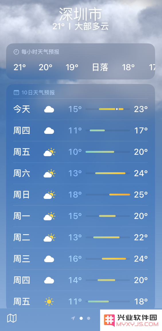 小窍门：iOS 16 针对天气应用新增功能可查看未来 10 日的每小时天气详情