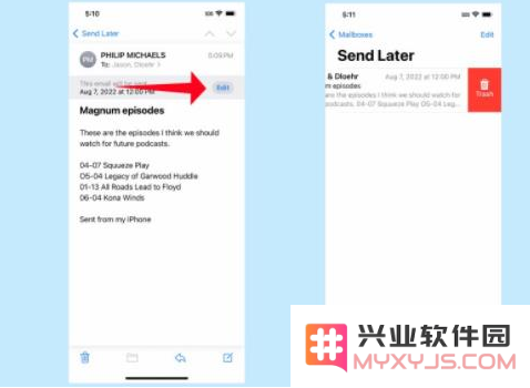 如何在iOS 16中发送定时邮件？