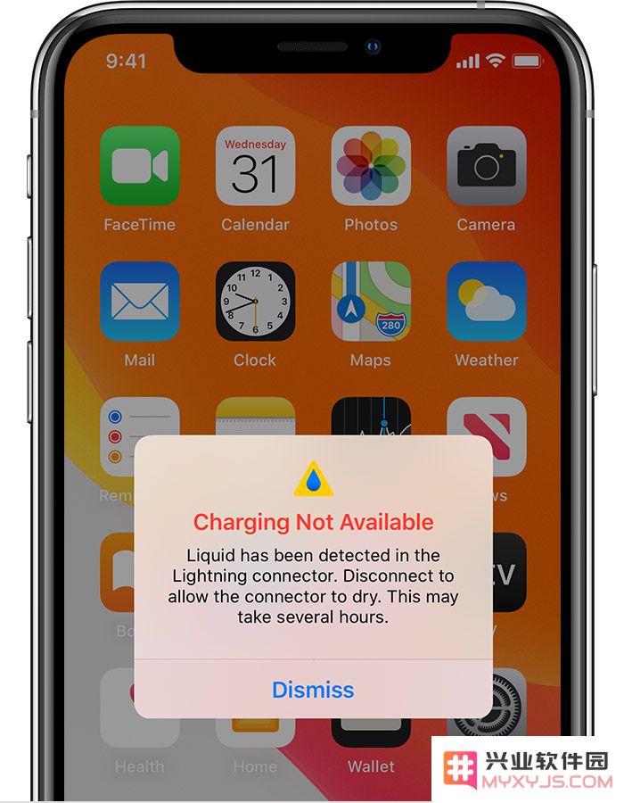 如何解决 iPhone 12 在充电过程中出现“闪电接口检测到液体”的提示问题？