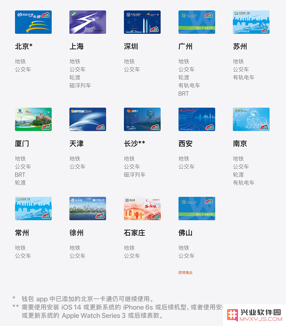 Apple Pay 便捷交通卡目前已支持哪些城市以及具体地点的详细介绍？