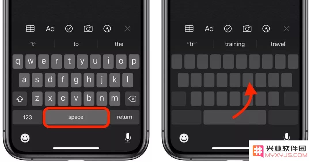 怎样在 iPhone 11 的键盘中启用和操作虚拟触控板功能？