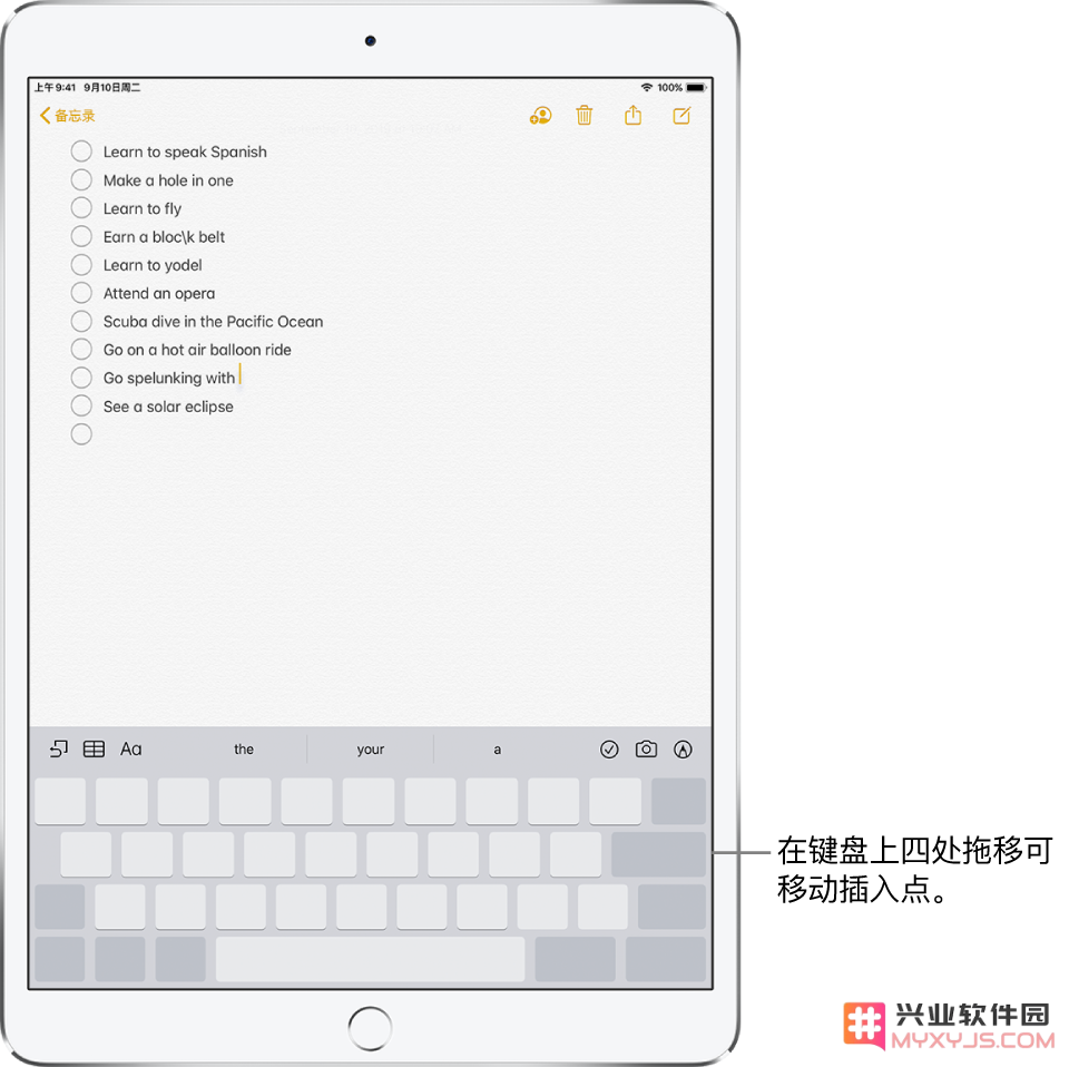 在 iPad 上键入和编辑文本的小技巧