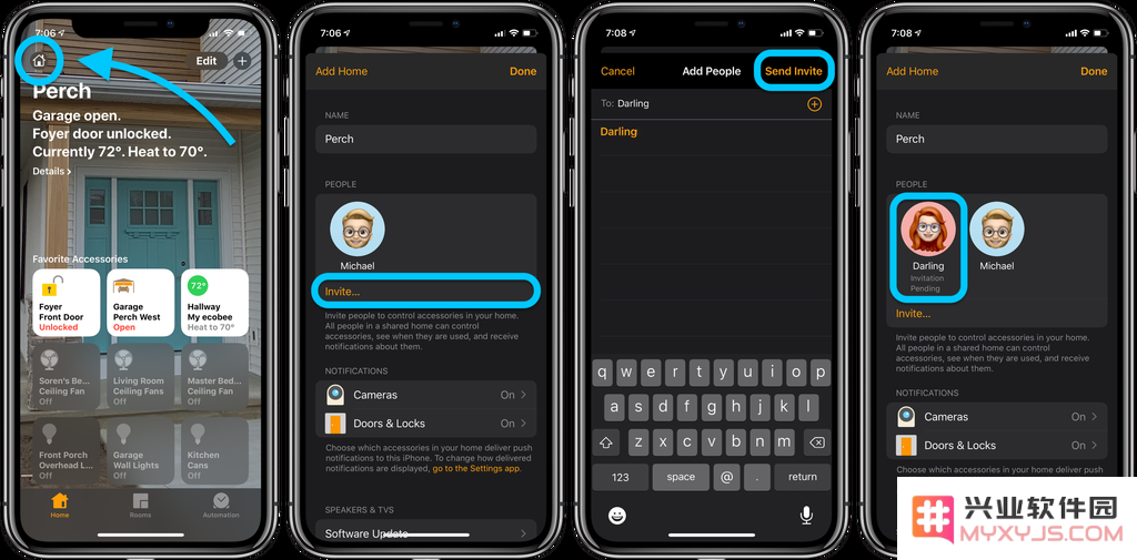 如何通过 iPhone 或 iPad 共享 HomeKit 设置与他人，让家庭自动化更加便捷