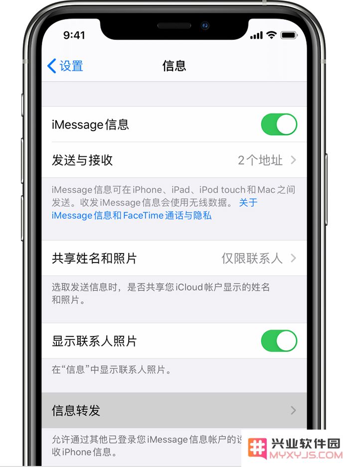 如何在 iPhone 手机上正确设置信息的转发功能以便于更便捷的通讯？