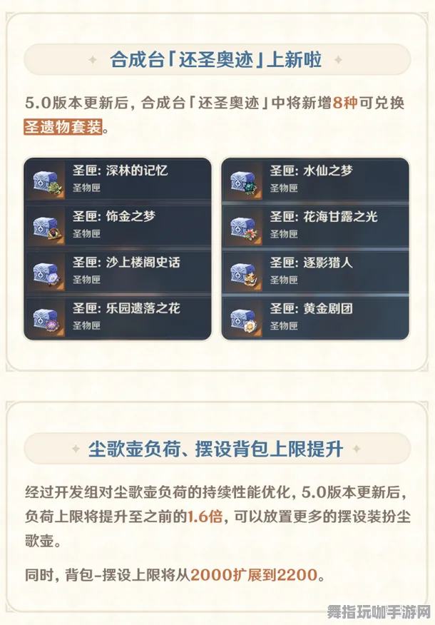 《原神》卡牌组合-本周技术更新-跨平台联机-生存建造-声望速刷攻略
