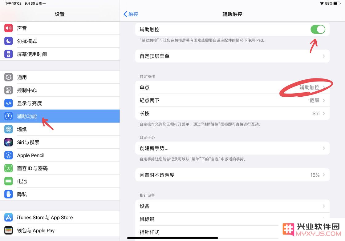iPadOS 辅助触控（鼠标）的自动开启与关闭