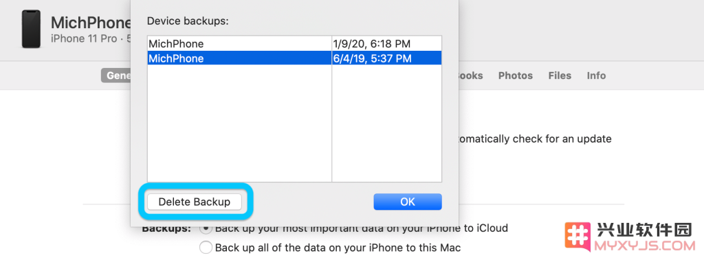 如何在 macOS Catalina 中删除 iPhone 备份文件？