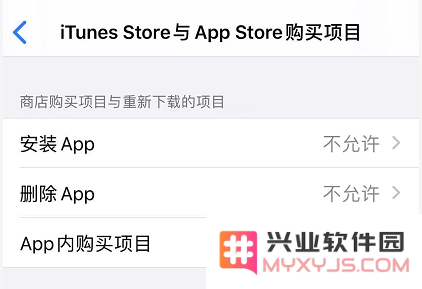iOS 13 如何禁止下载应用和购买项目？