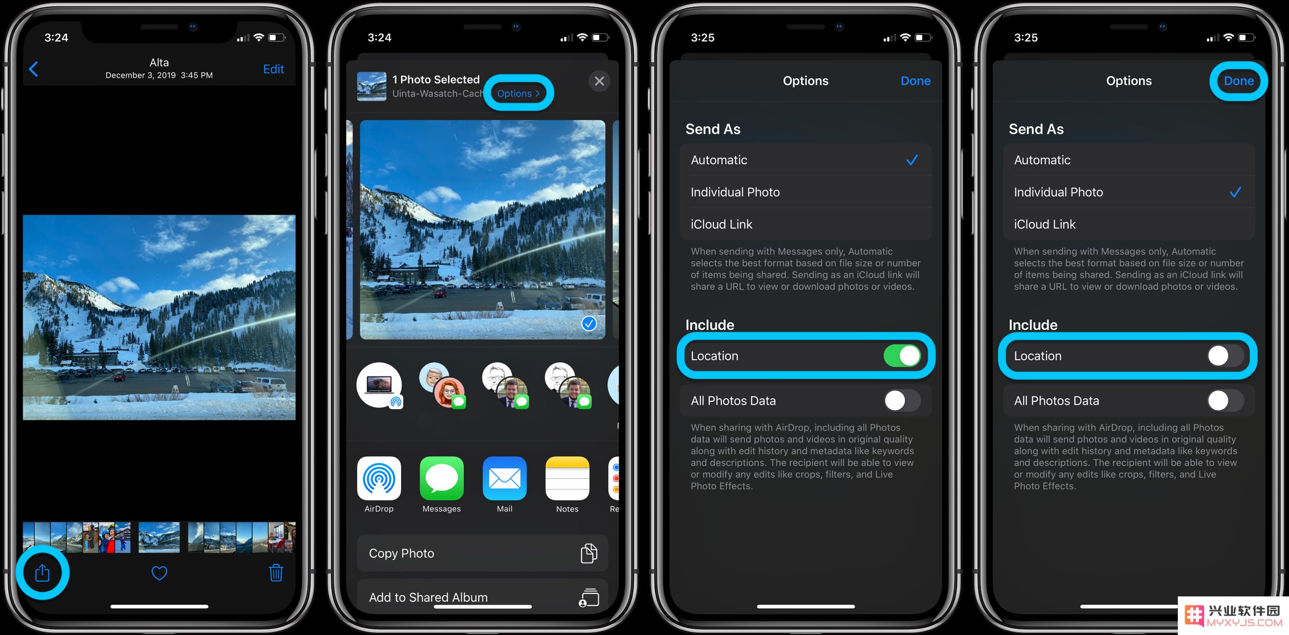 如何在 iPhone 分享照片前，确保删除位置数据以保护隐私？