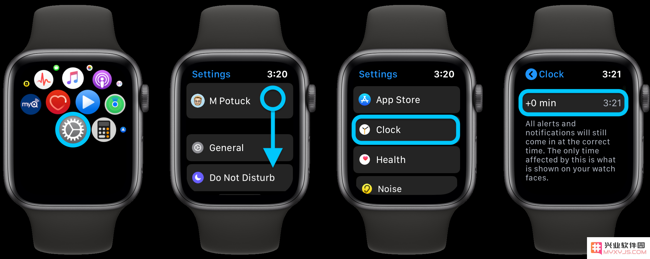 怎样调整 Apple Watch 的时间设定，让其提前显示时间？