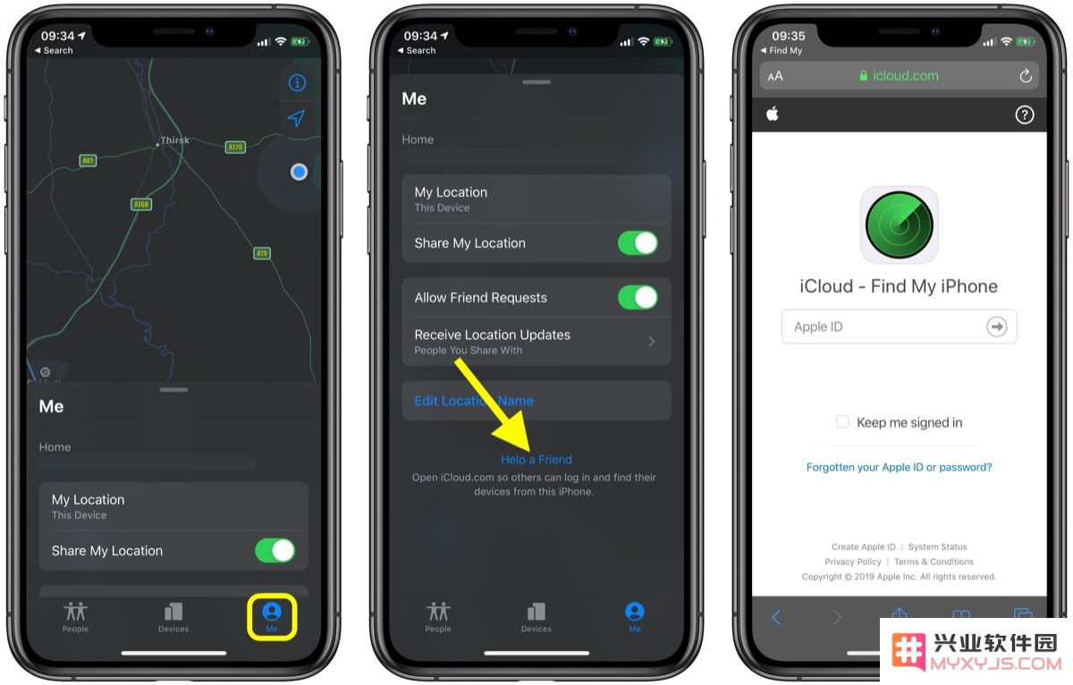 如何借助朋友的 iPhone 使用「查找」应用来定位我遗失的设备？