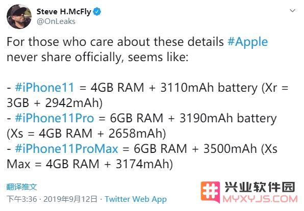iPhone 11系列手机内存是多少？6GB还是4GB？