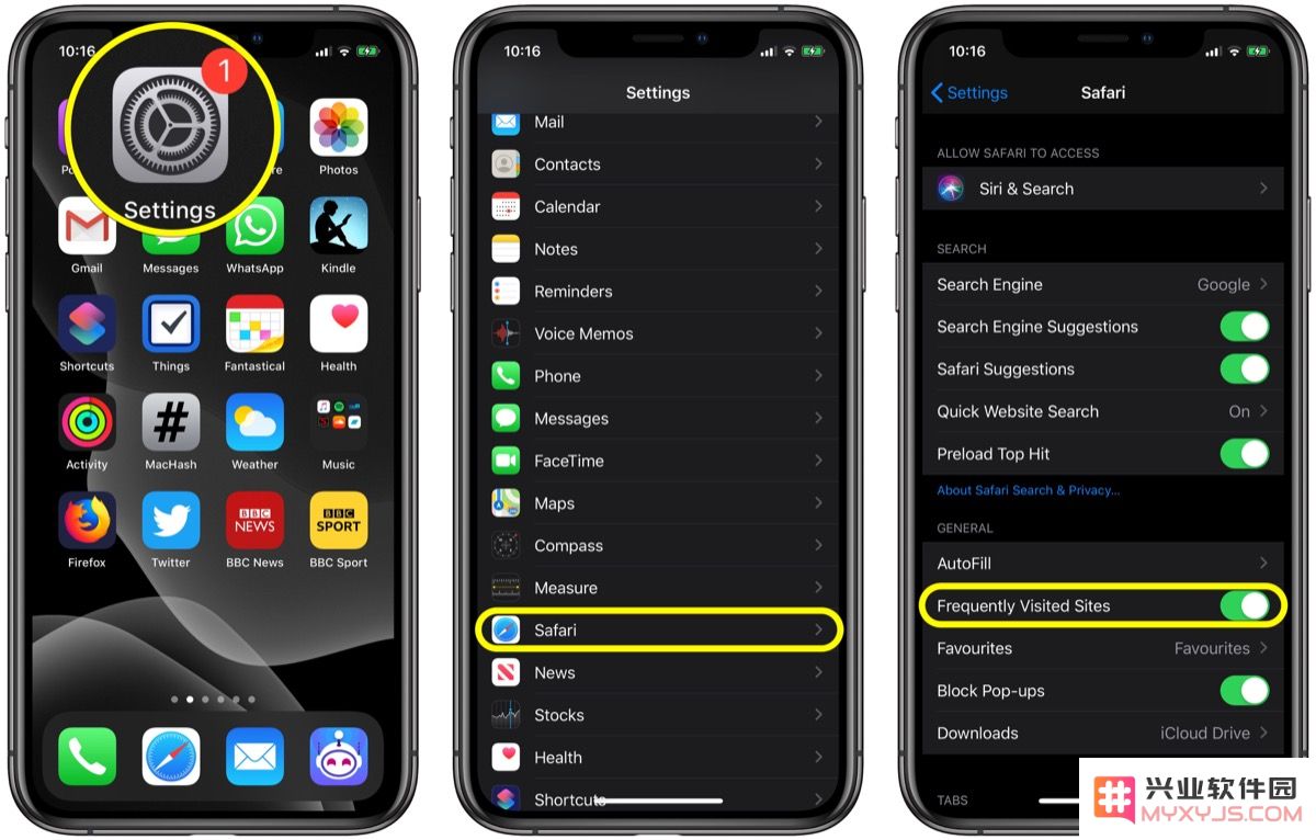 如何在 iOS 设备中的 Safari 起始页删除常访网站？