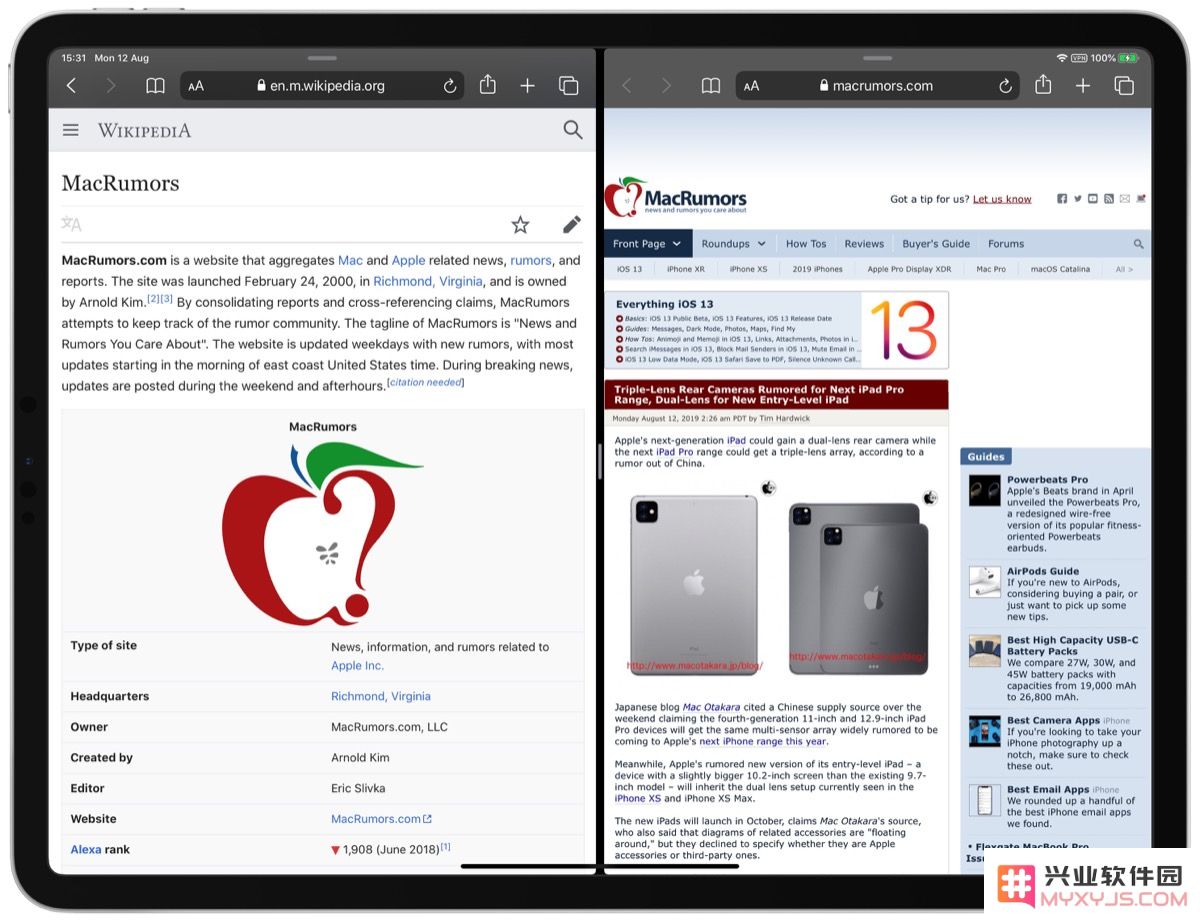 如何在 iPadOS 上通过 Safari 中的链接在新窗口中打开？