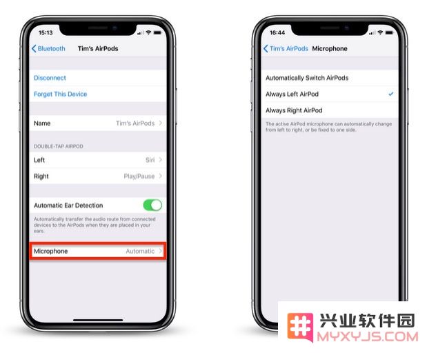 如何将 AirPods 的麦克风设置为「始终左耳」或「始终右耳」？