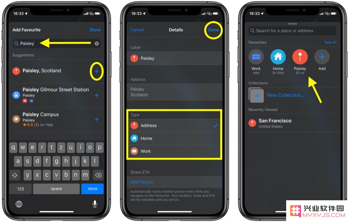iOS 13 教程：如何在系统地图中将地点添加至收藏夹？